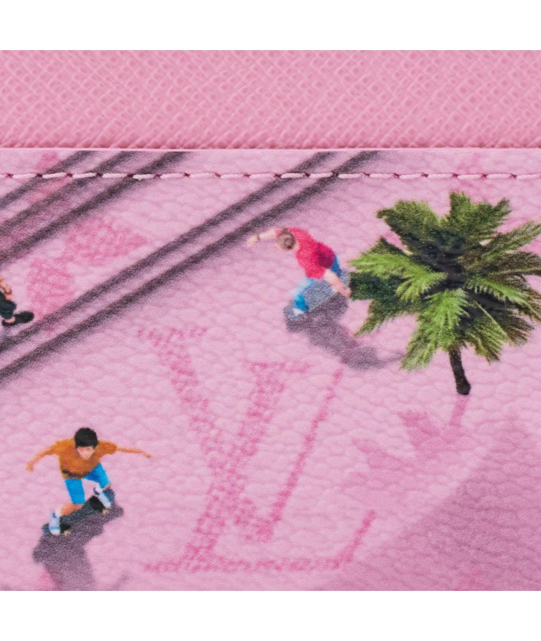 LOUIS VUITTON Розовый кожаный кардхолдер, фото 4