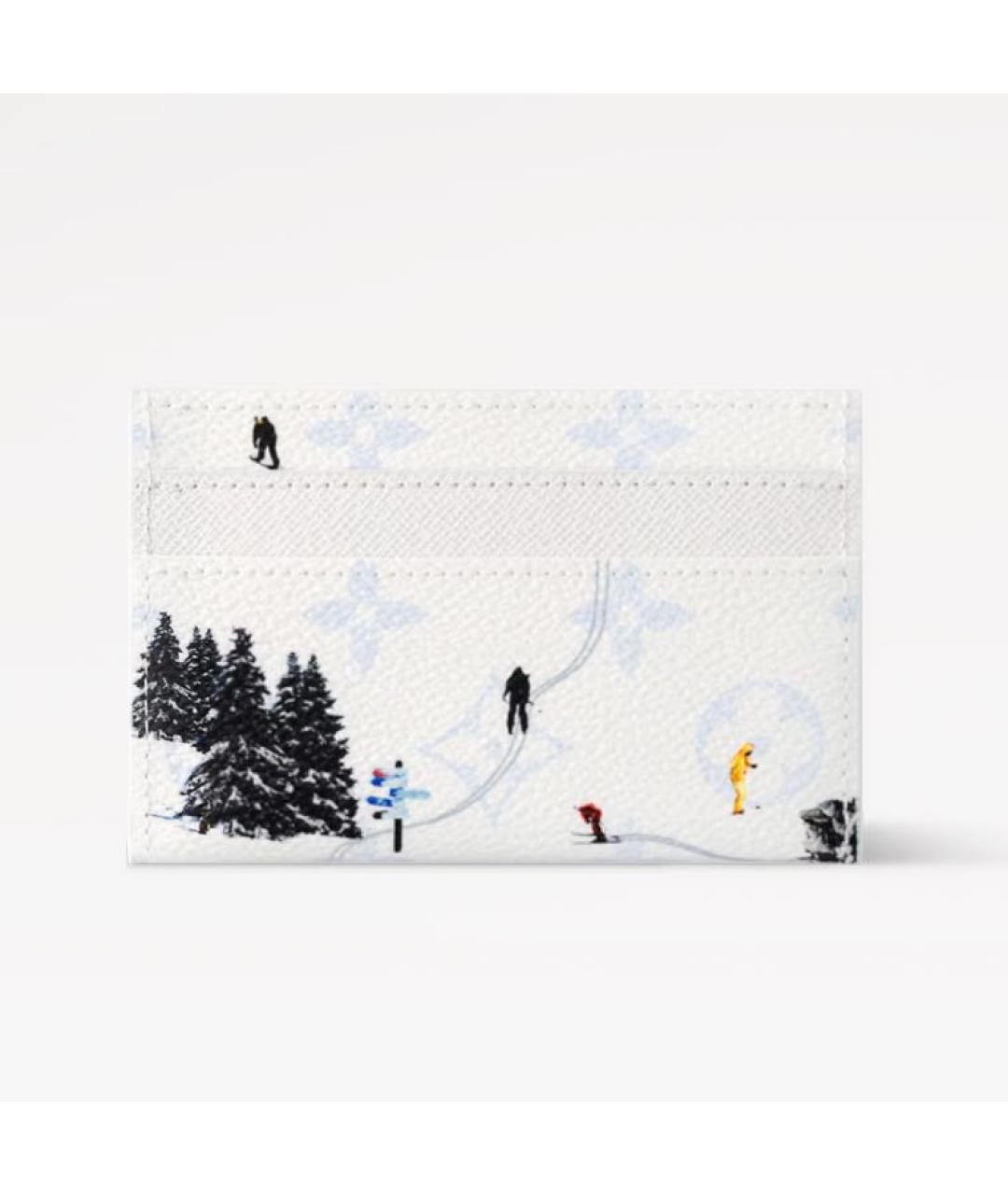 LOUIS VUITTON Белый кожаный кардхолдер, фото 5