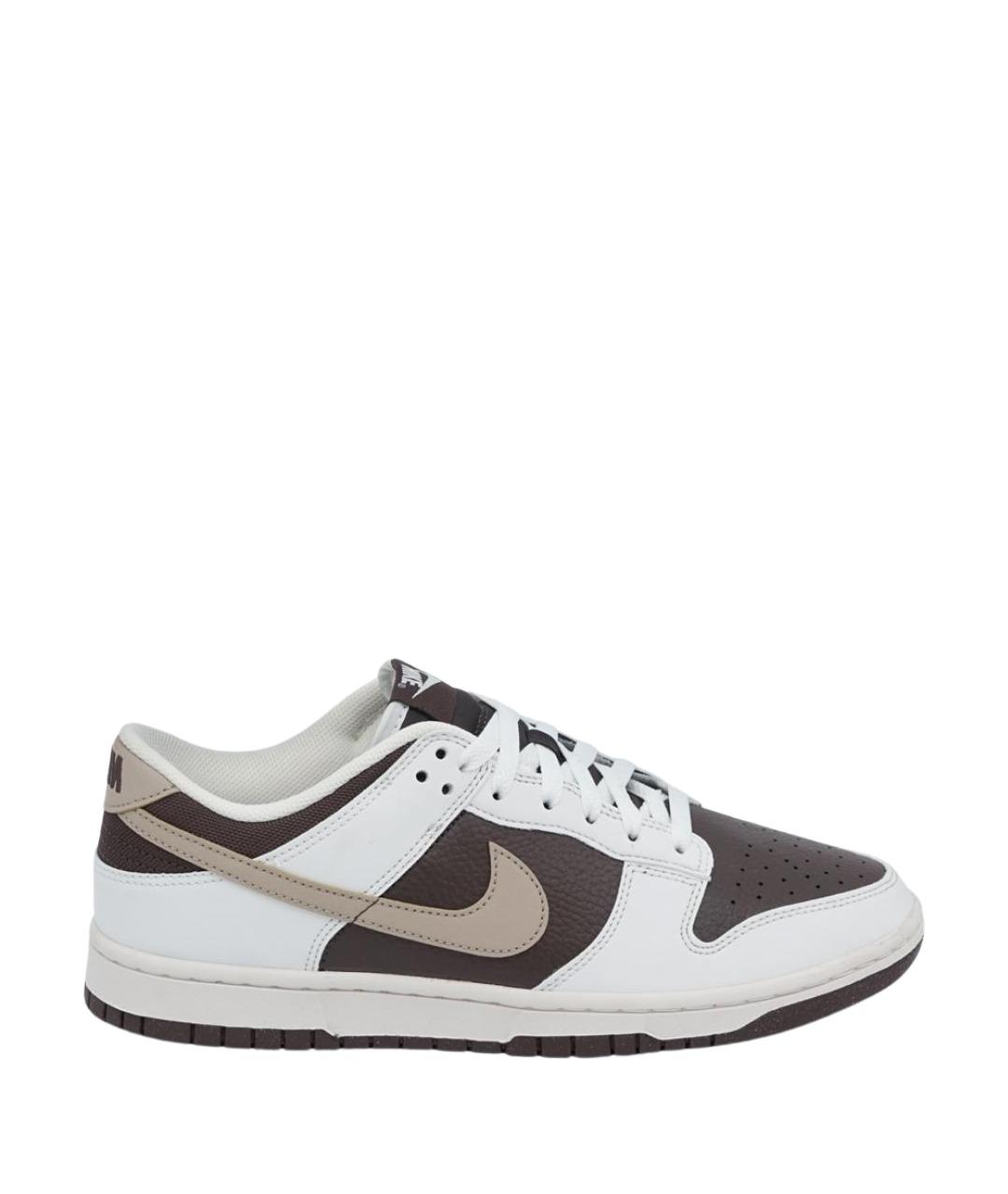 NIKE Коричневые кожаные низкие кроссовки / кеды, фото 1