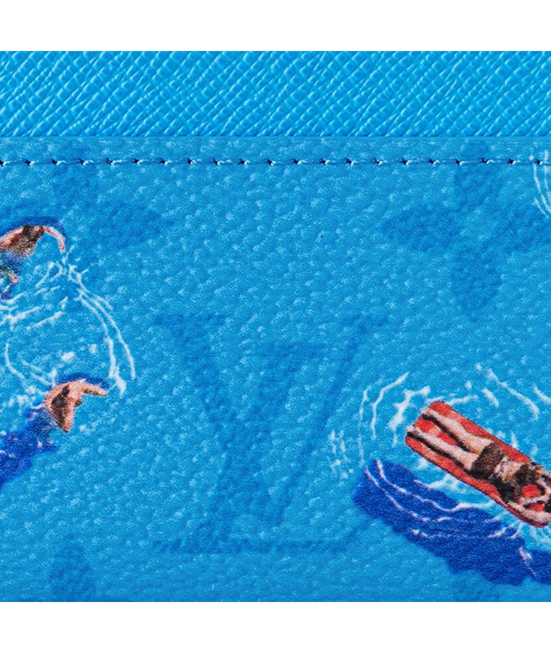 LOUIS VUITTON Голубой кожаный кардхолдер, фото 4