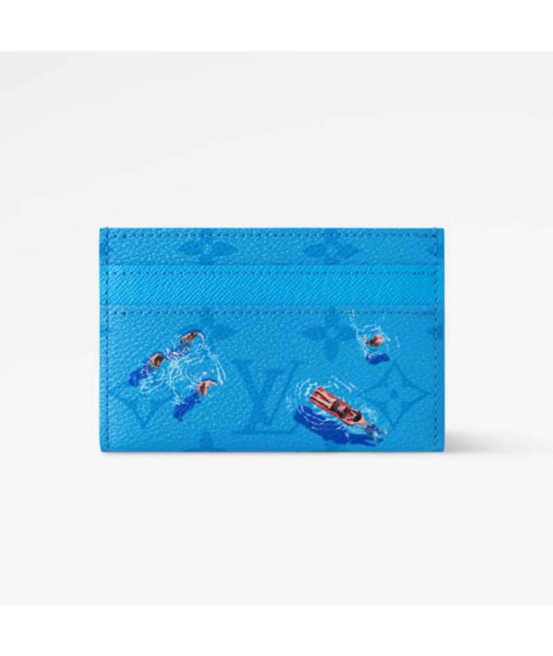 LOUIS VUITTON Голубой кожаный кардхолдер, фото 6