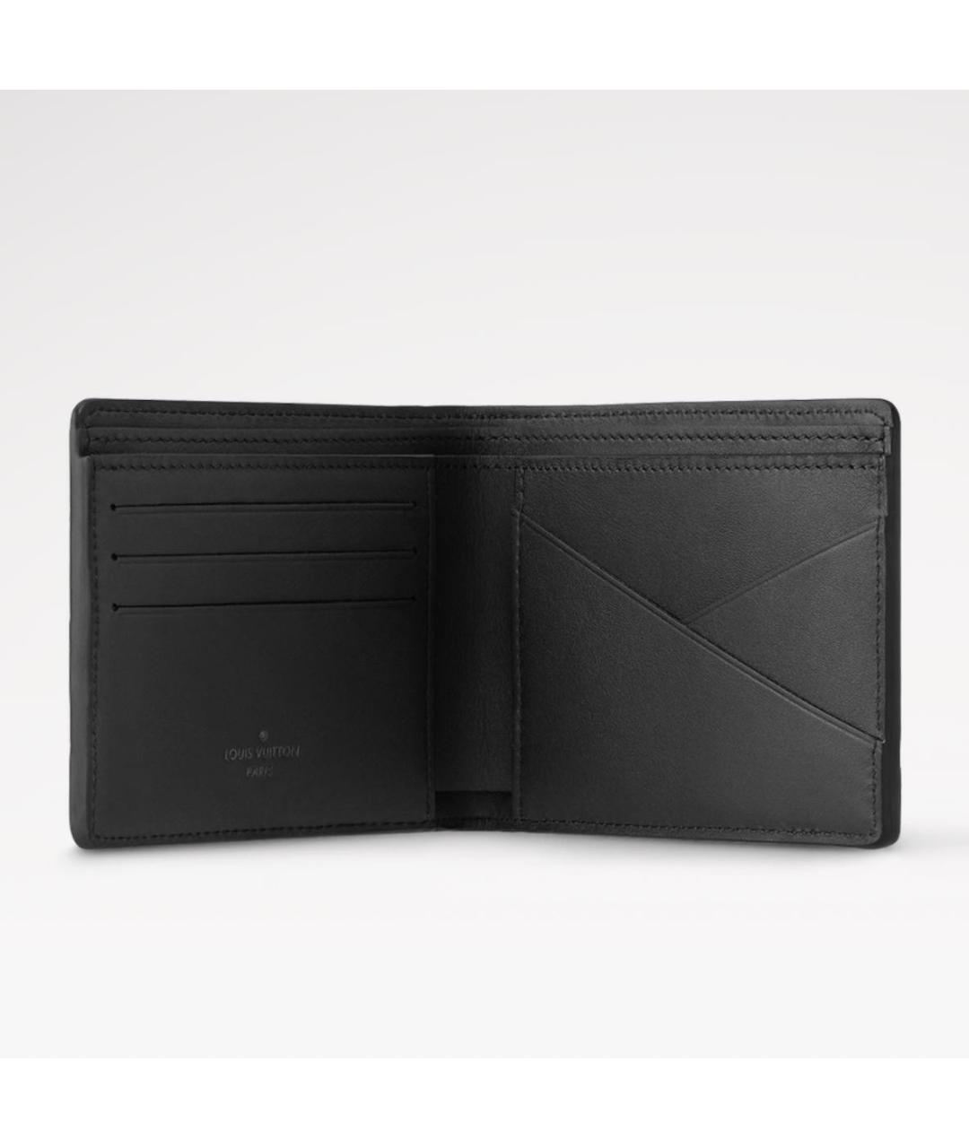 LOUIS VUITTON Черный кожаный кошелек, фото 3