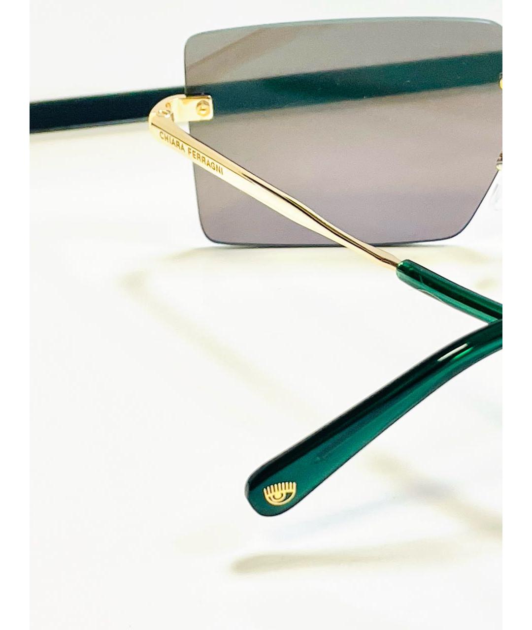 CHIARA FERRAGNI Бирюзовые металлические солнцезащитные очки, фото 6