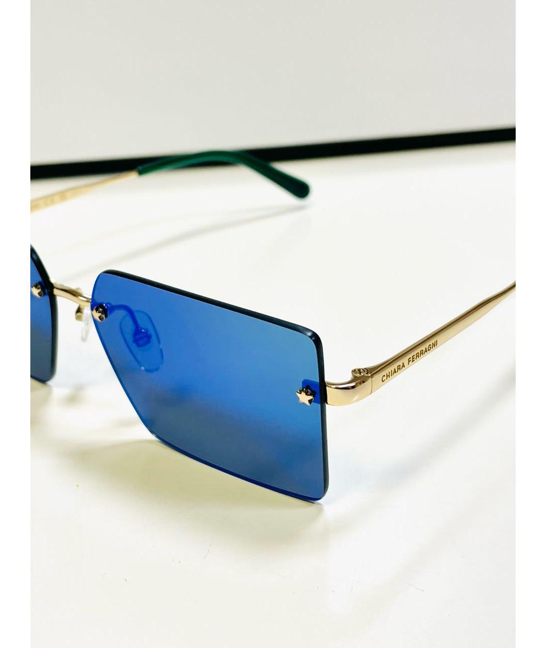 CHIARA FERRAGNI Бирюзовые металлические солнцезащитные очки, фото 3