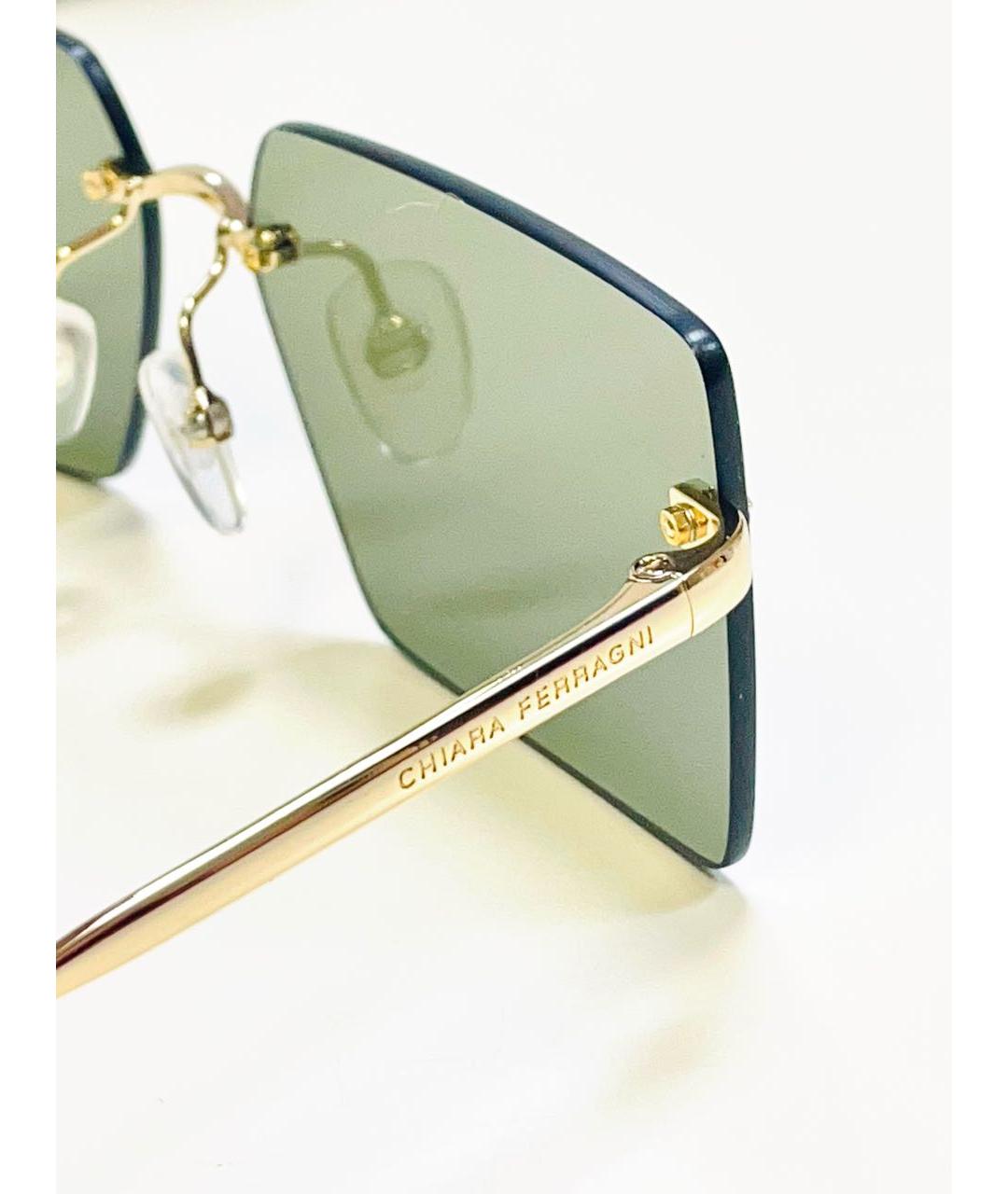 CHIARA FERRAGNI Бирюзовые металлические солнцезащитные очки, фото 8