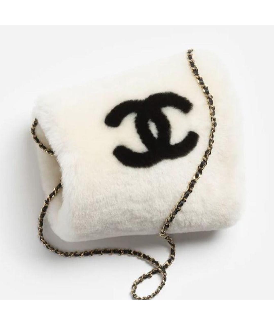 CHANEL Белые шерстяные варежки, фото 4