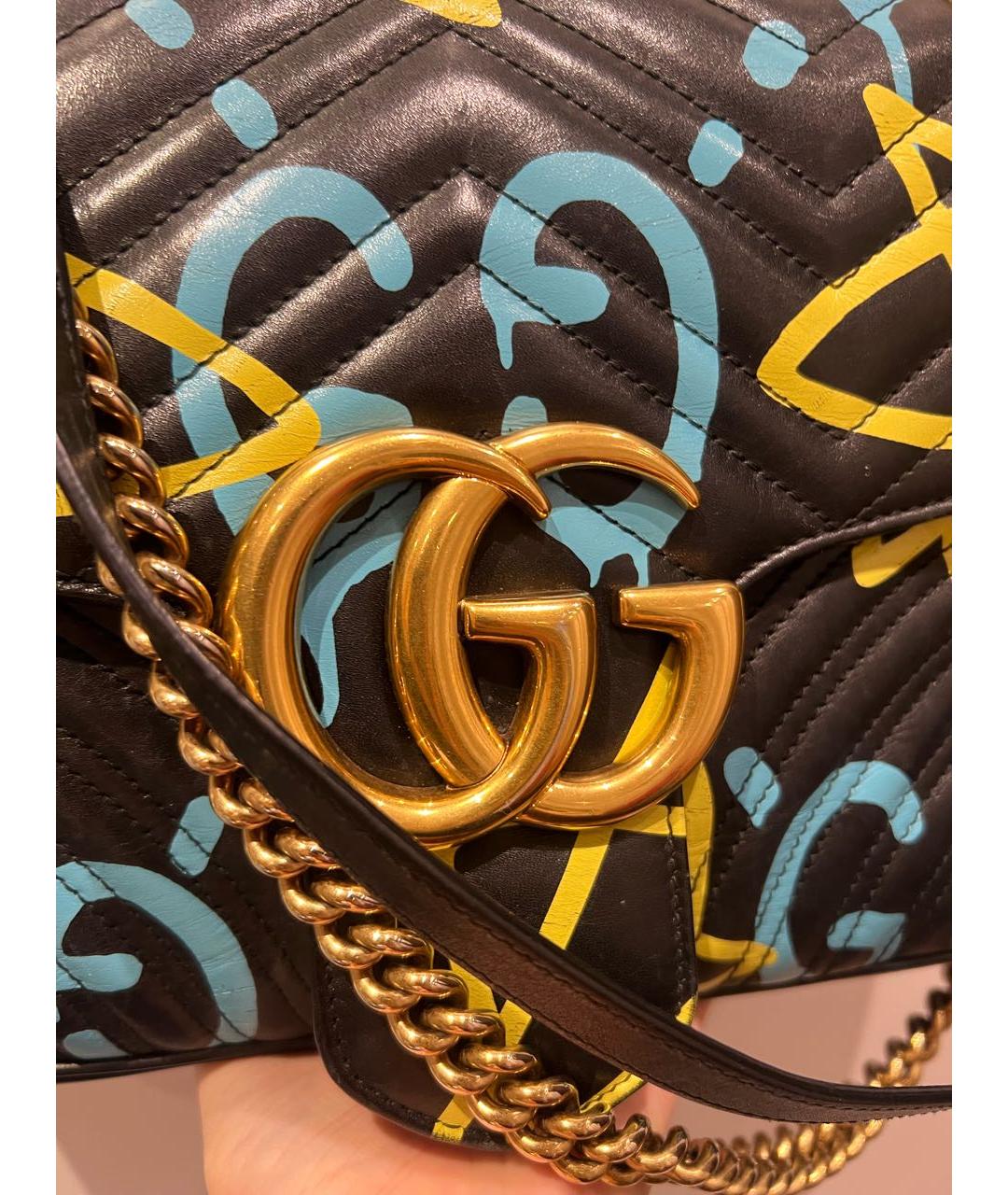 GUCCI Черная кожаная сумка через плечо, фото 3