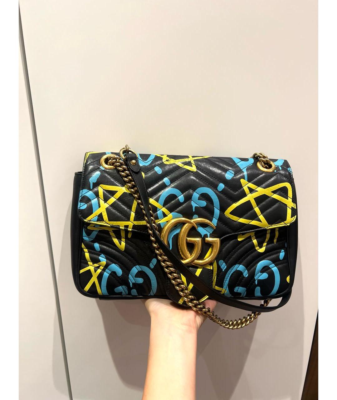 GUCCI Черная кожаная сумка через плечо, фото 9