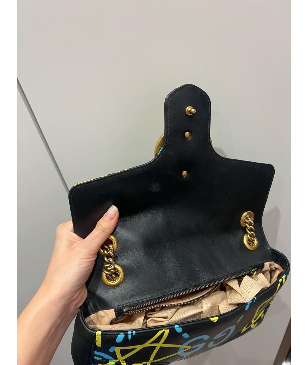 GUCCI Черная кожаная сумка через плечо, фото 6