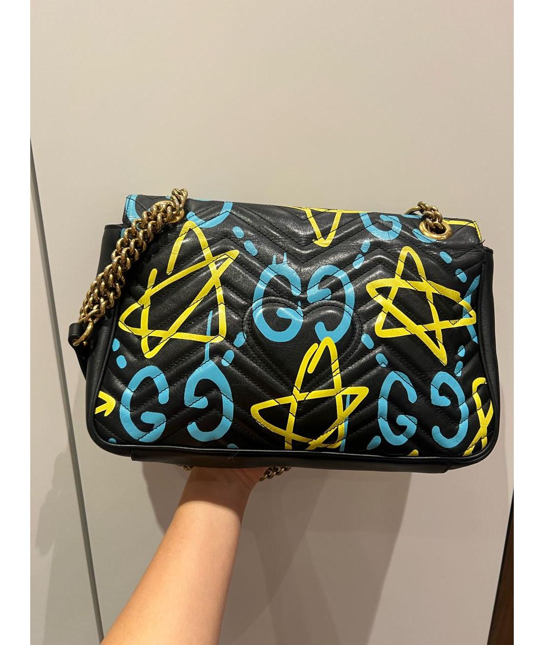 GUCCI Черная кожаная сумка через плечо, фото 4