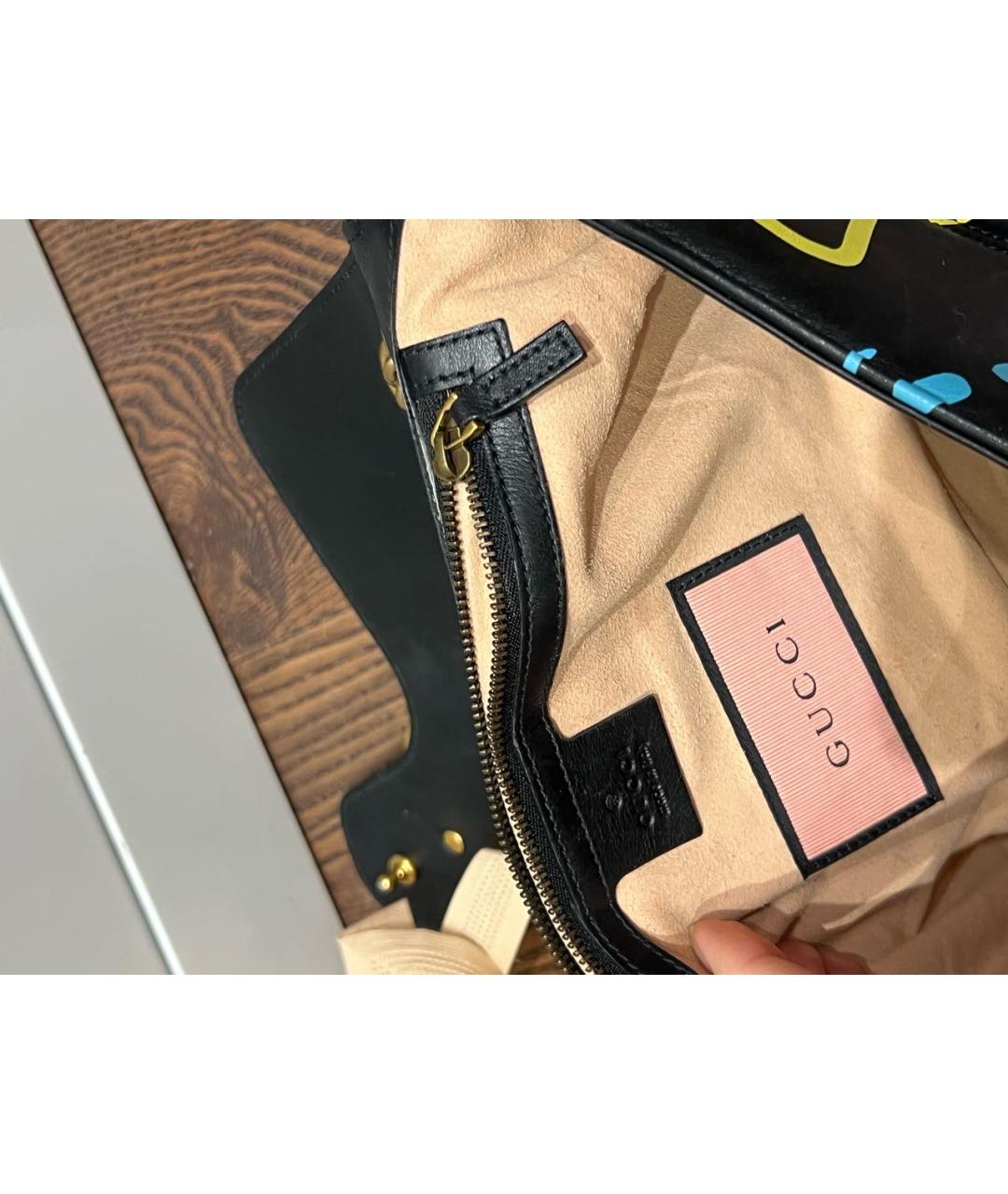 GUCCI Черная кожаная сумка через плечо, фото 8