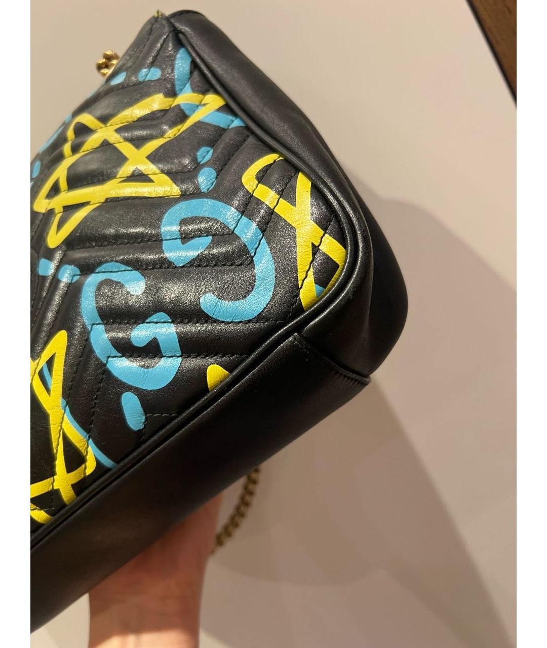 GUCCI Черная кожаная сумка через плечо, фото 5