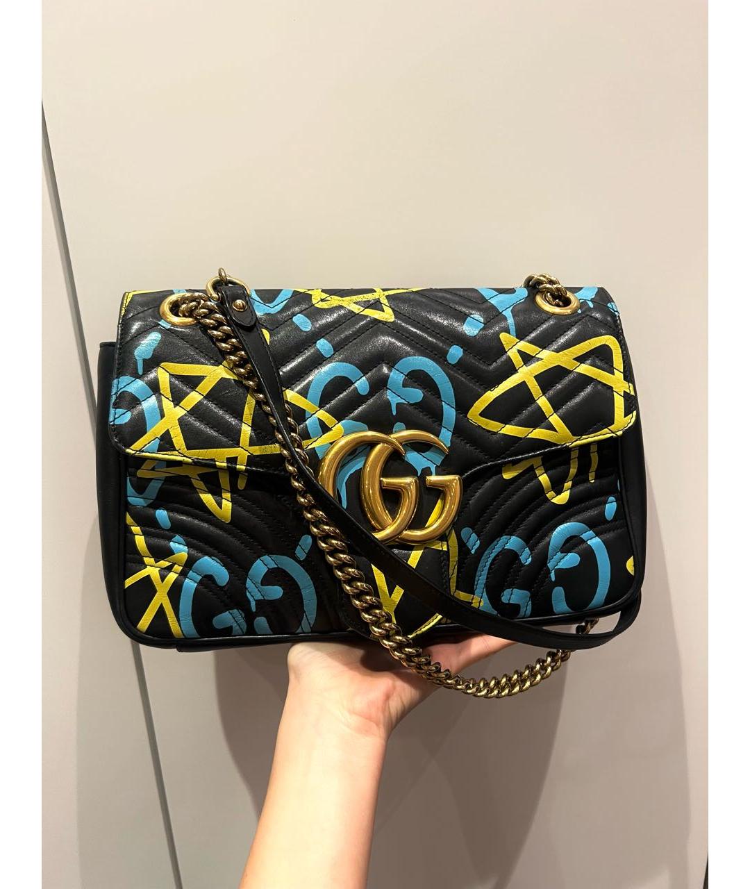 GUCCI Черная кожаная сумка через плечо, фото 2