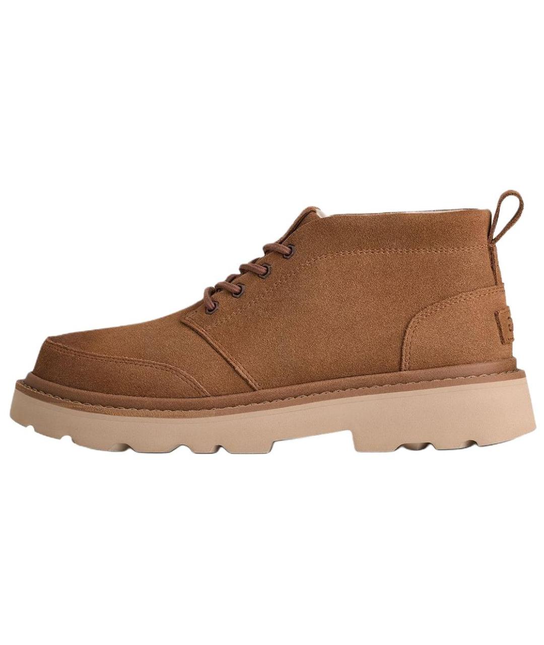 UGG AUSTRALIA Коричневые нубуковые высокие ботинки, фото 7