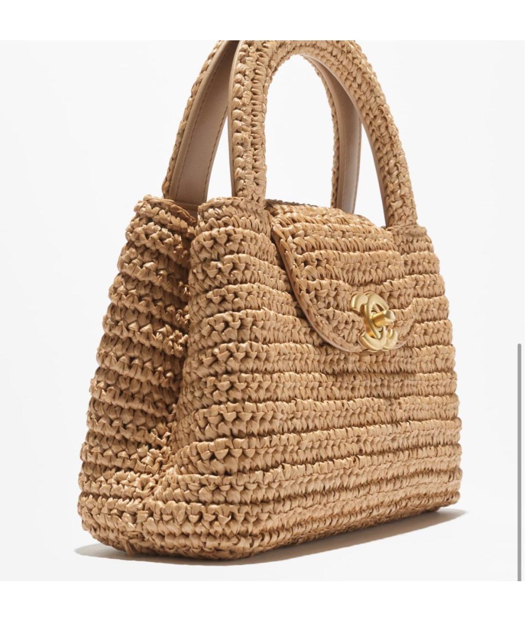 CHANEL Бежевая пелетеная сумка через плечо, фото 3