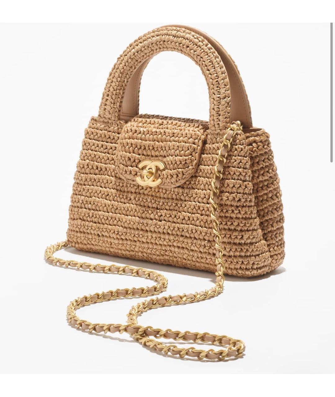 CHANEL Бежевая пелетеная сумка через плечо, фото 4