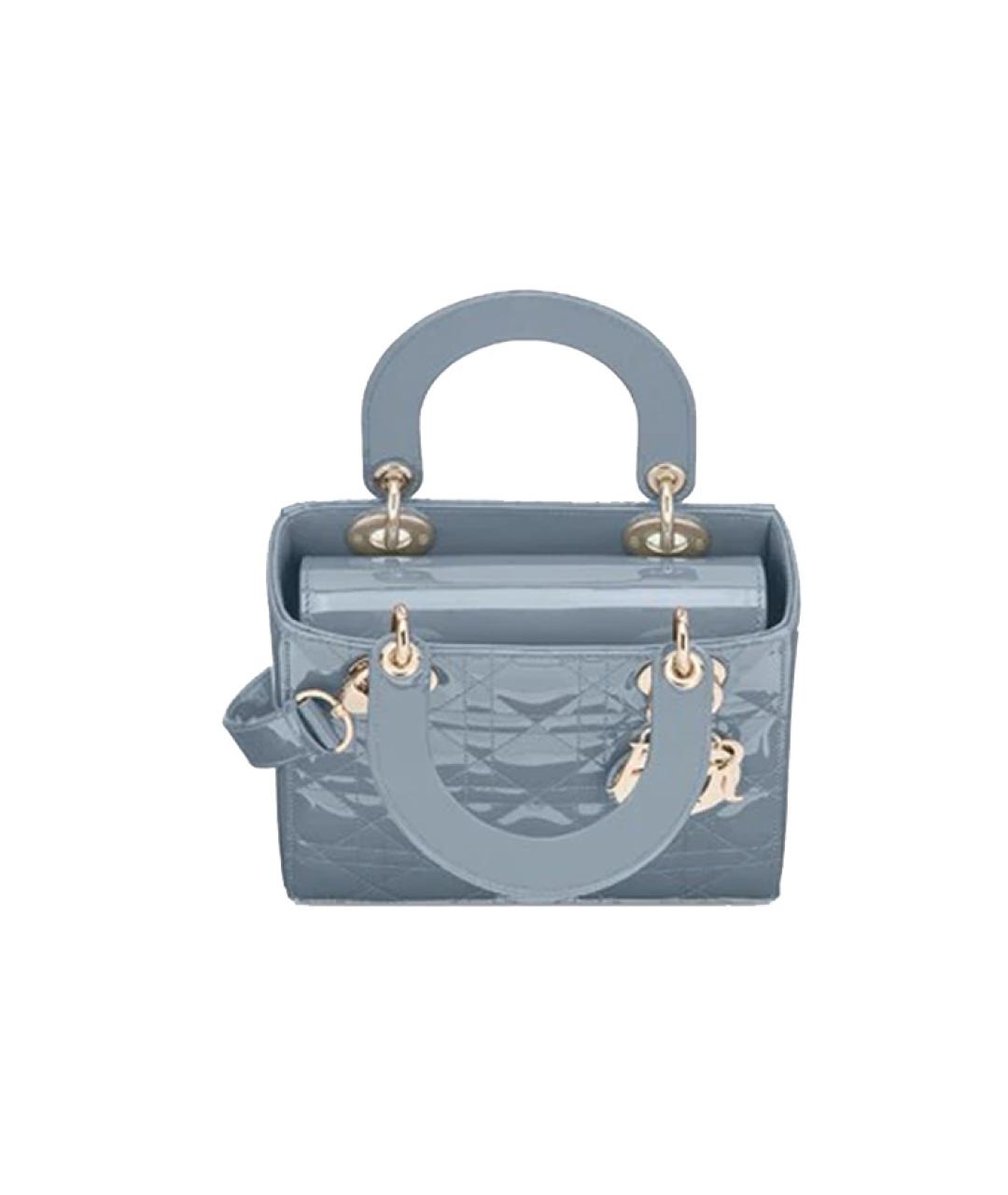 CHRISTIAN DIOR Голубая кожаная сумка через плечо, фото 3