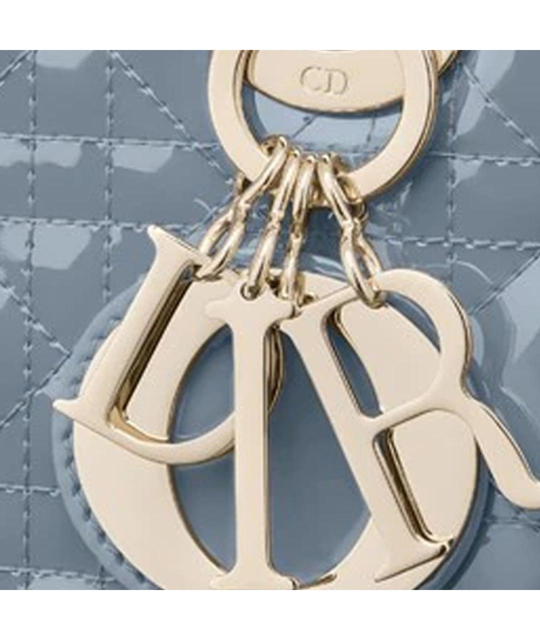 CHRISTIAN DIOR Голубая кожаная сумка через плечо, фото 4