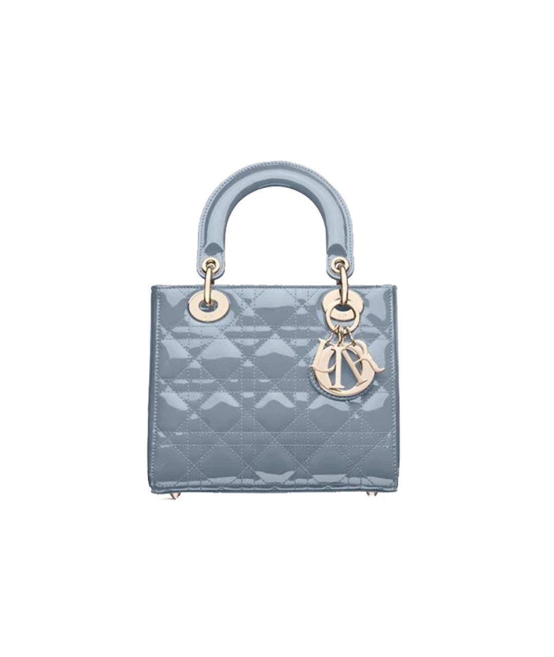 CHRISTIAN DIOR Голубая кожаная сумка через плечо, фото 5