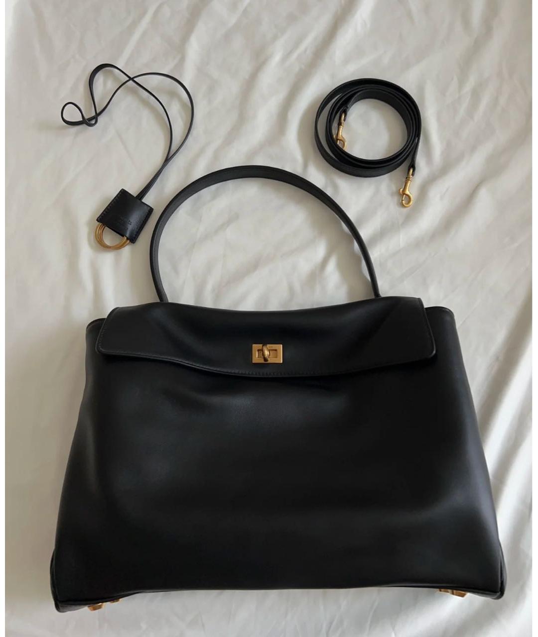 BALENCIAGA Черная кожаная сумка через плечо, фото 2