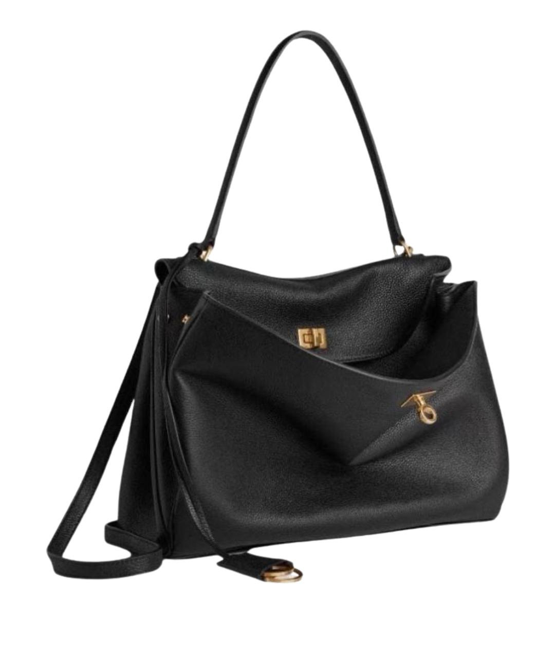 BALENCIAGA Черная кожаная сумка через плечо, фото 1