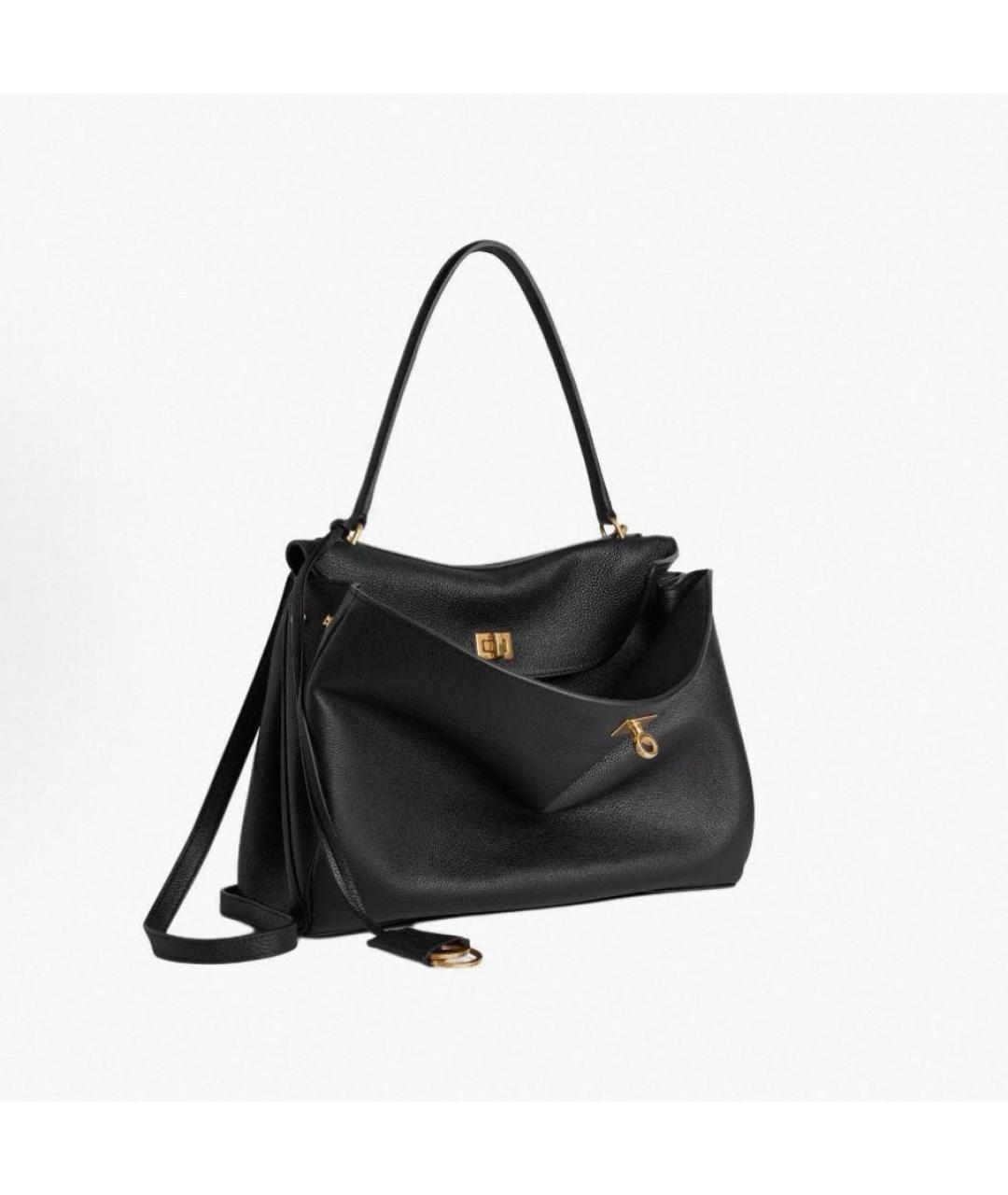 BALENCIAGA Черная кожаная сумка через плечо, фото 4