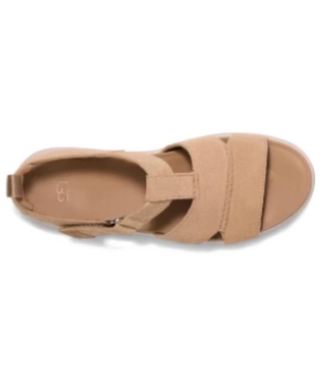 UGG AUSTRALIA Бежевые нубуковые сандалии, фото 4