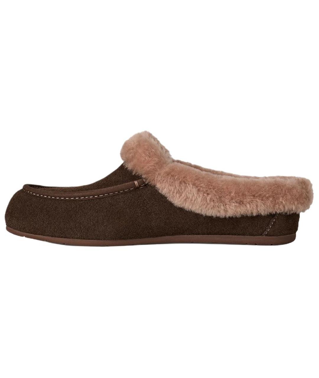 UGG AUSTRALIA Коричневые нубуковые мюли, фото 3