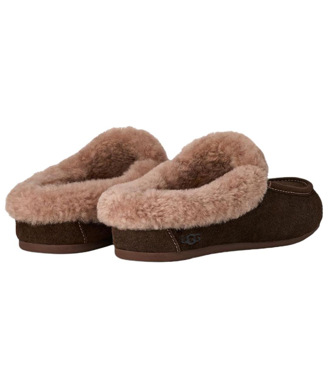 UGG AUSTRALIA Коричневые нубуковые мюли, фото 4