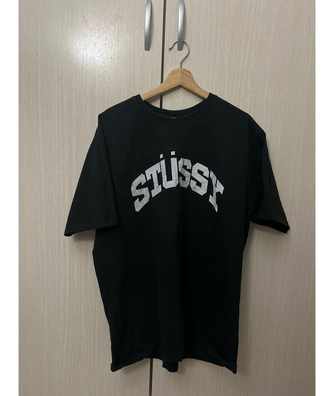 STUSSY Черная хлопковая футболка, фото 5