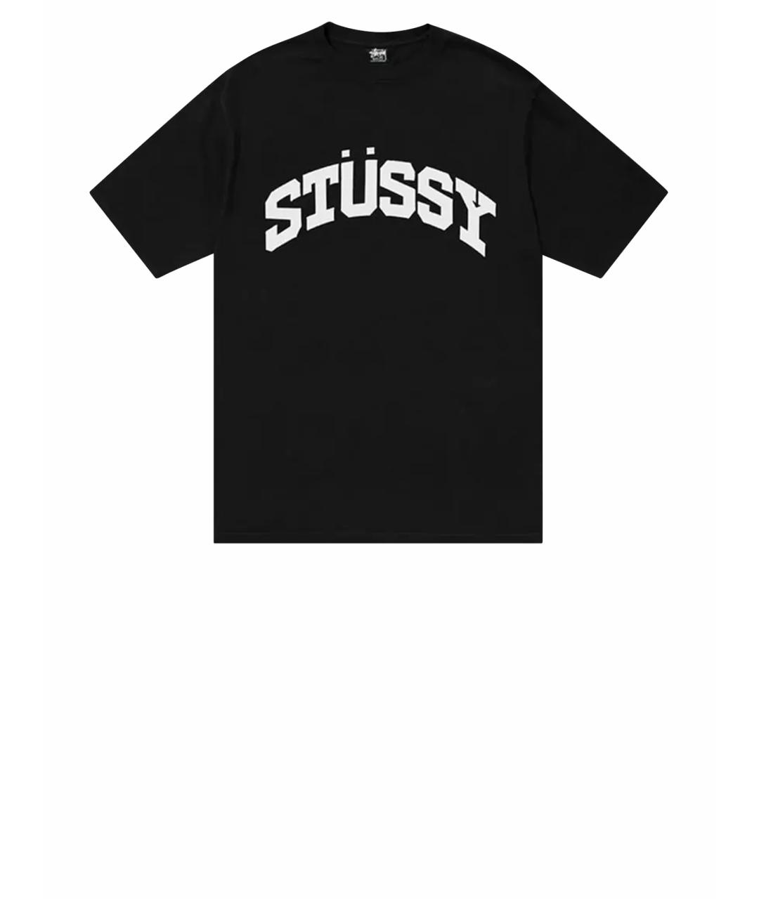 STUSSY Черная хлопковая футболка, фото 1