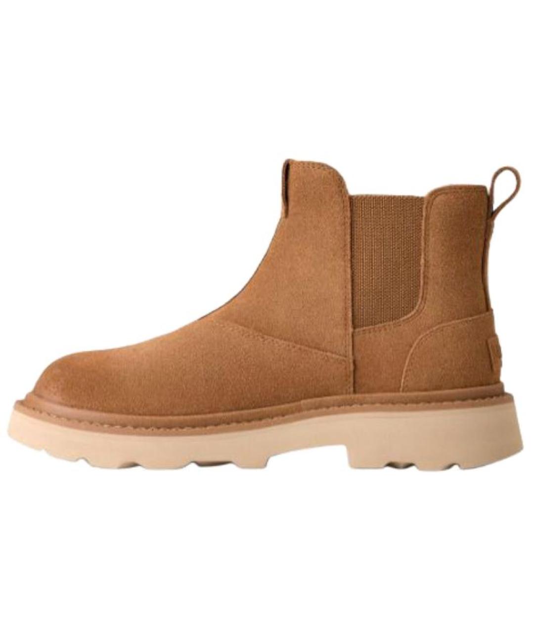 UGG AUSTRALIA Коричневые кожаные низкие ботинки, фото 2