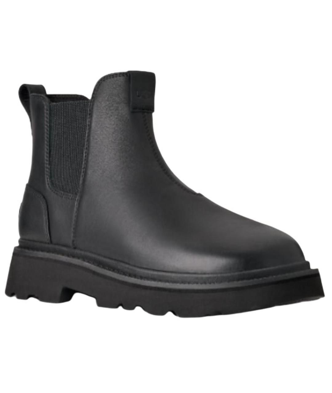 UGG AUSTRALIA Черные кожаные низкие ботинки, фото 3