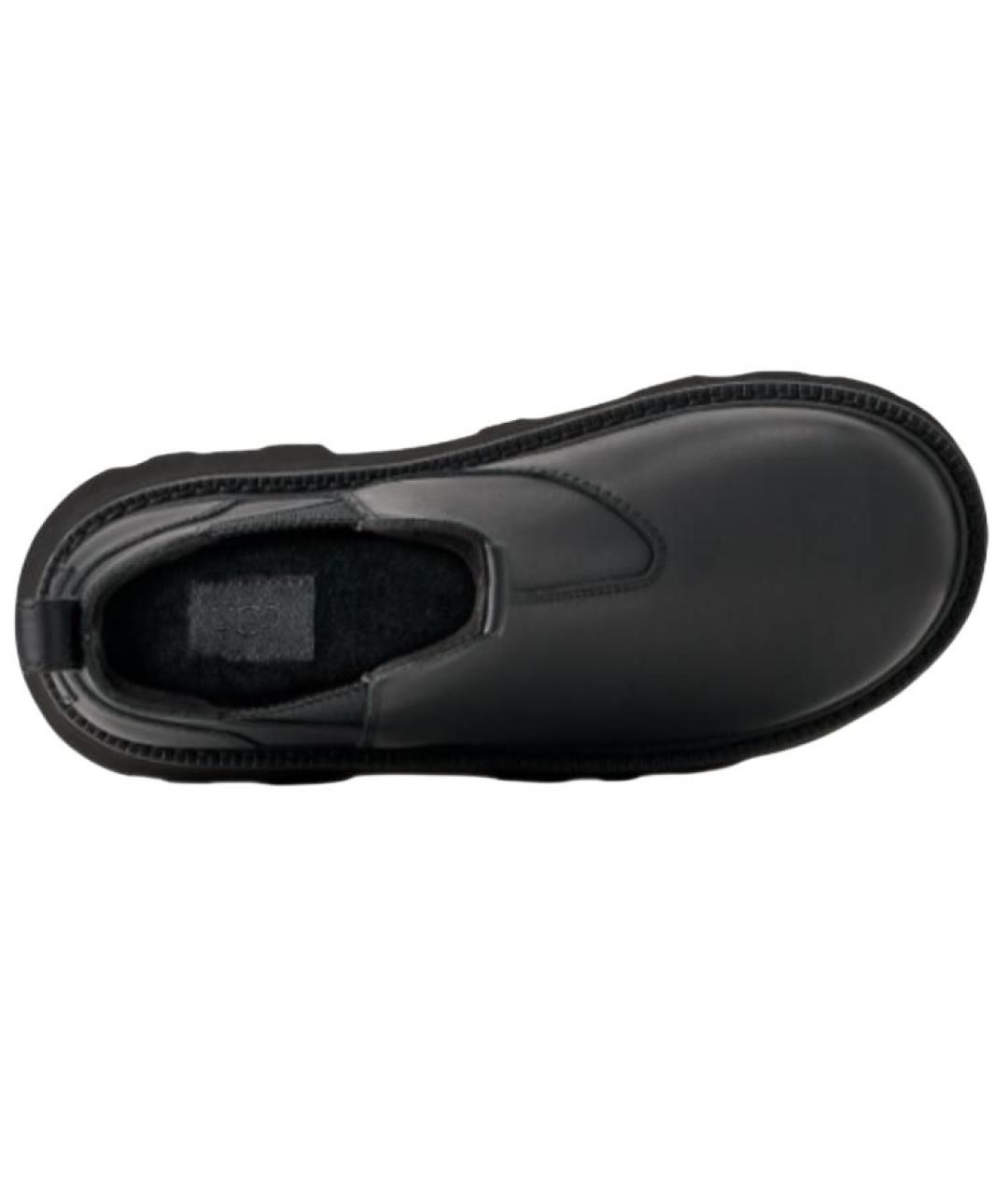 UGG AUSTRALIA Черные кожаные низкие ботинки, фото 5