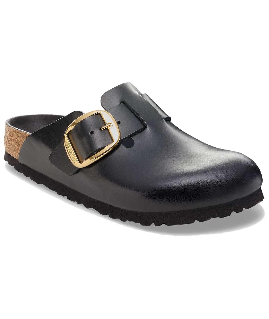 BIRKENSTOCK Черные кожаные мюли, фото 3