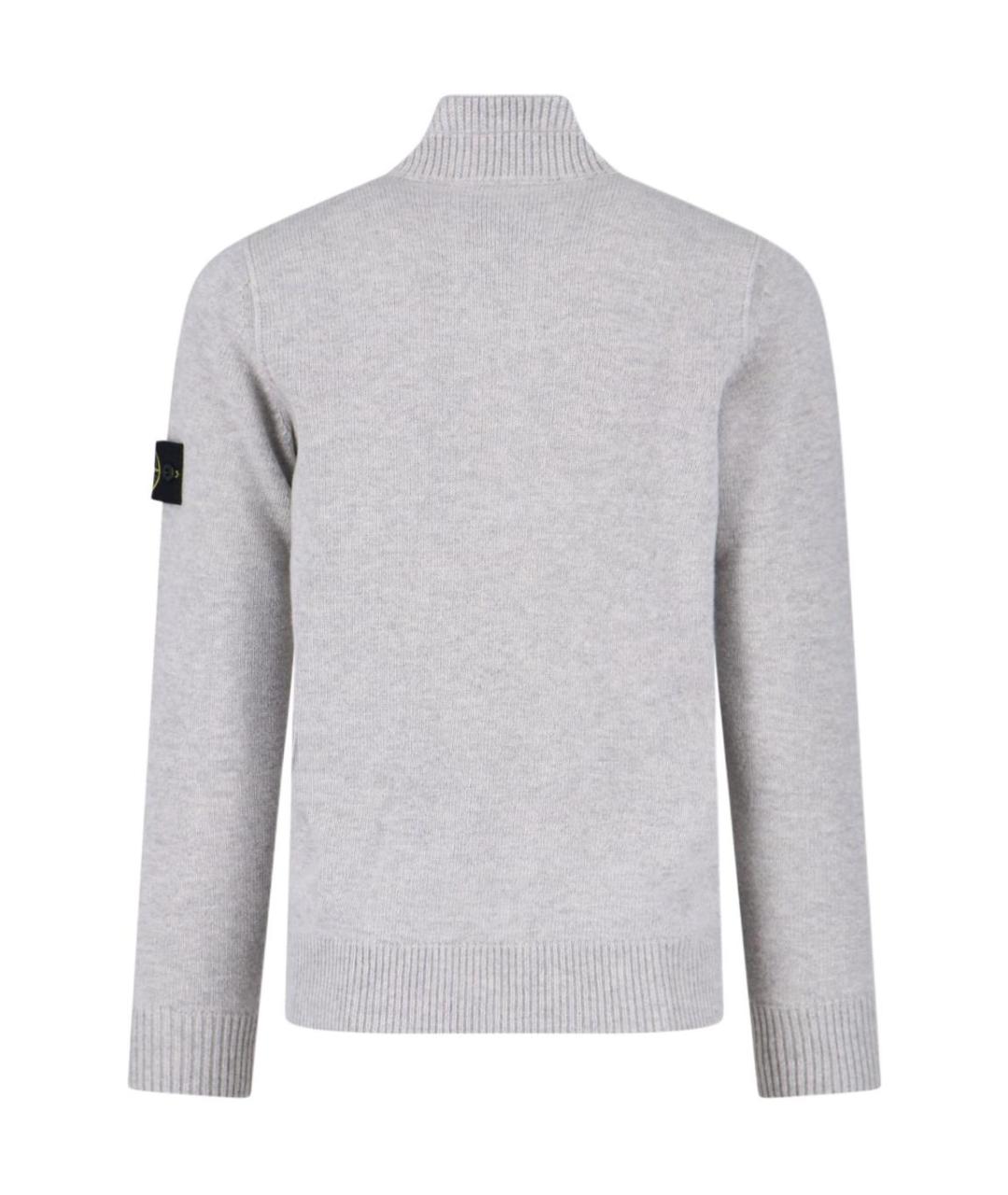 STONE ISLAND Серый шерстяной джемпер / свитер, фото 2