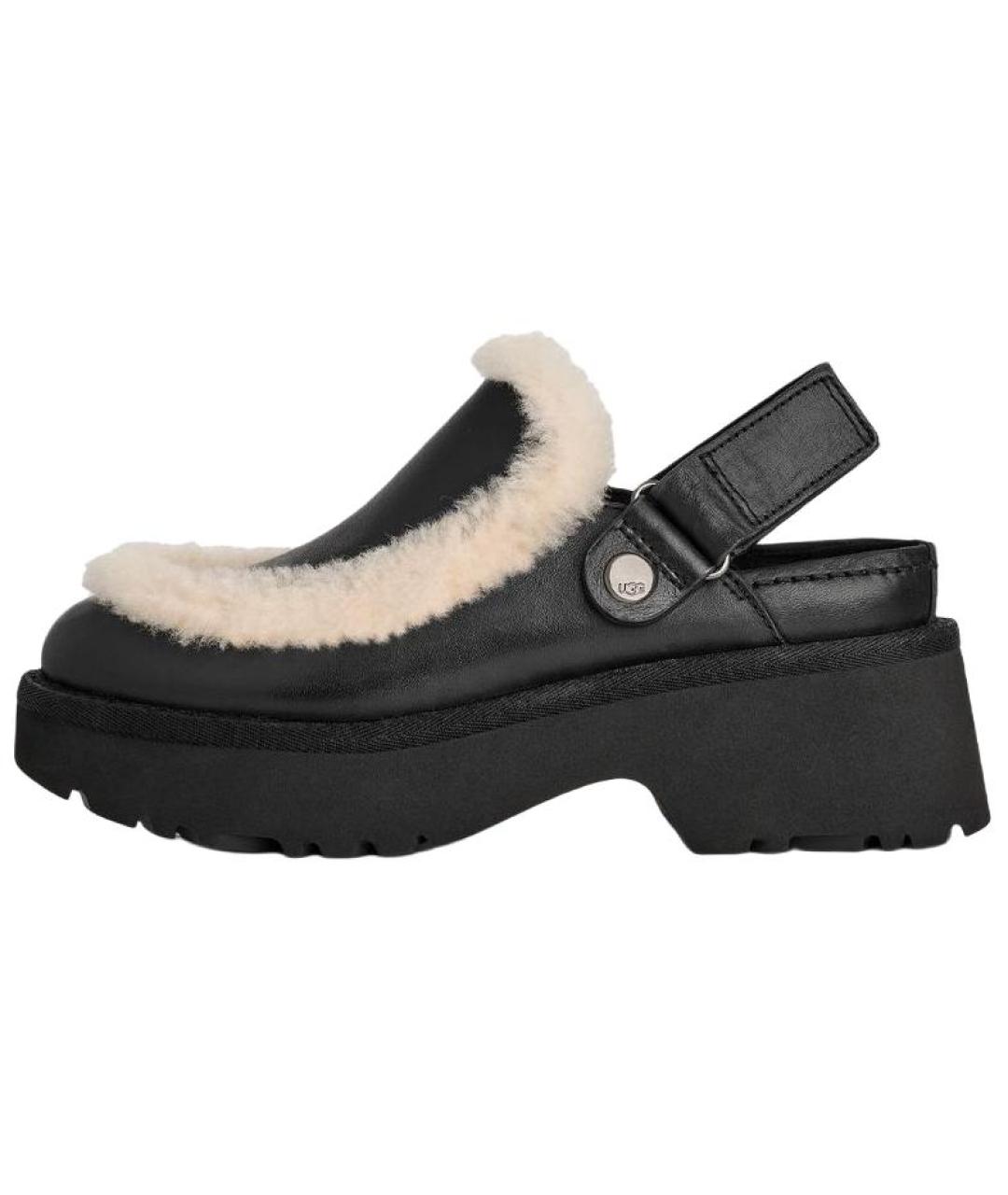 UGG AUSTRALIA Черные кожаные мюли, фото 7