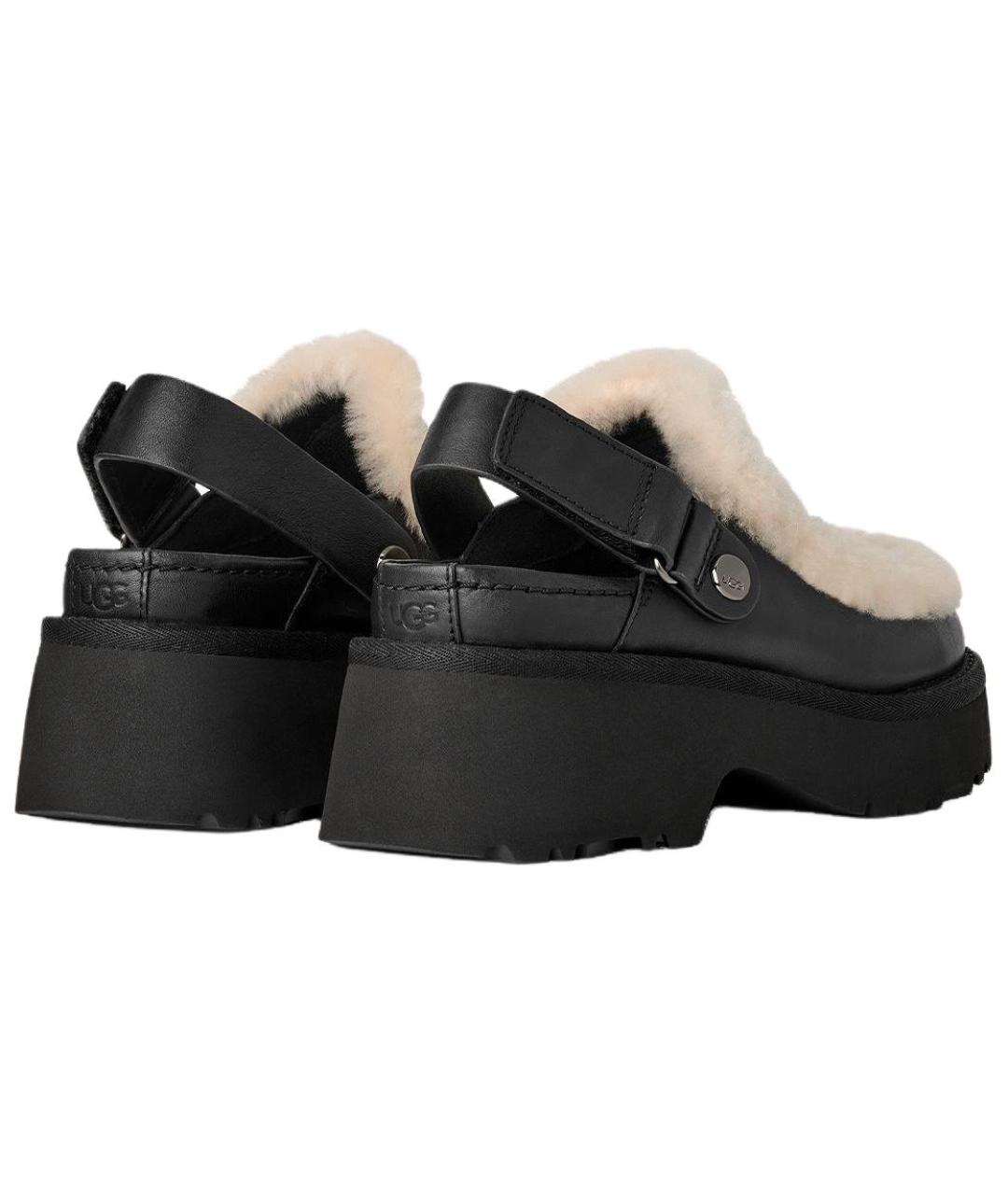 UGG AUSTRALIA Черные кожаные мюли, фото 4