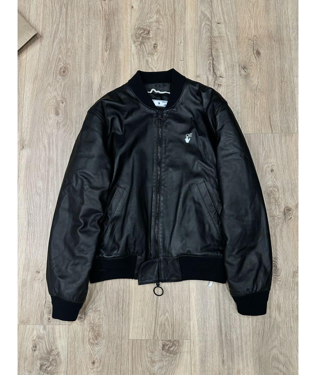 OFF-WHITE Черная кожаная куртка, фото 8