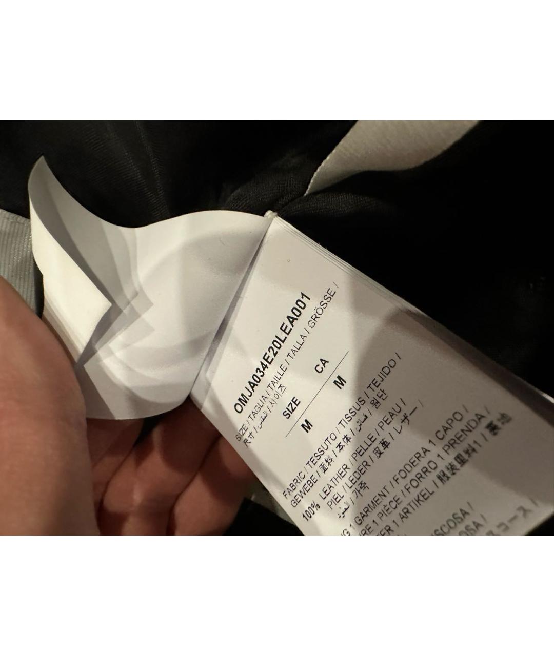 OFF-WHITE Черная кожаная куртка, фото 5