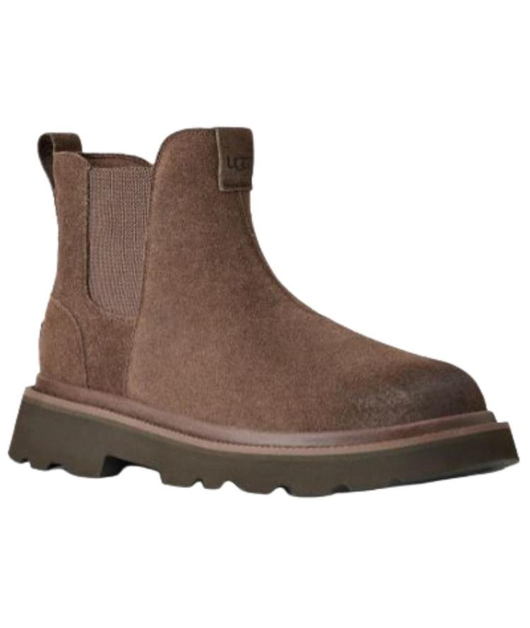 UGG AUSTRALIA Коричневые кожаные высокие ботинки, фото 3