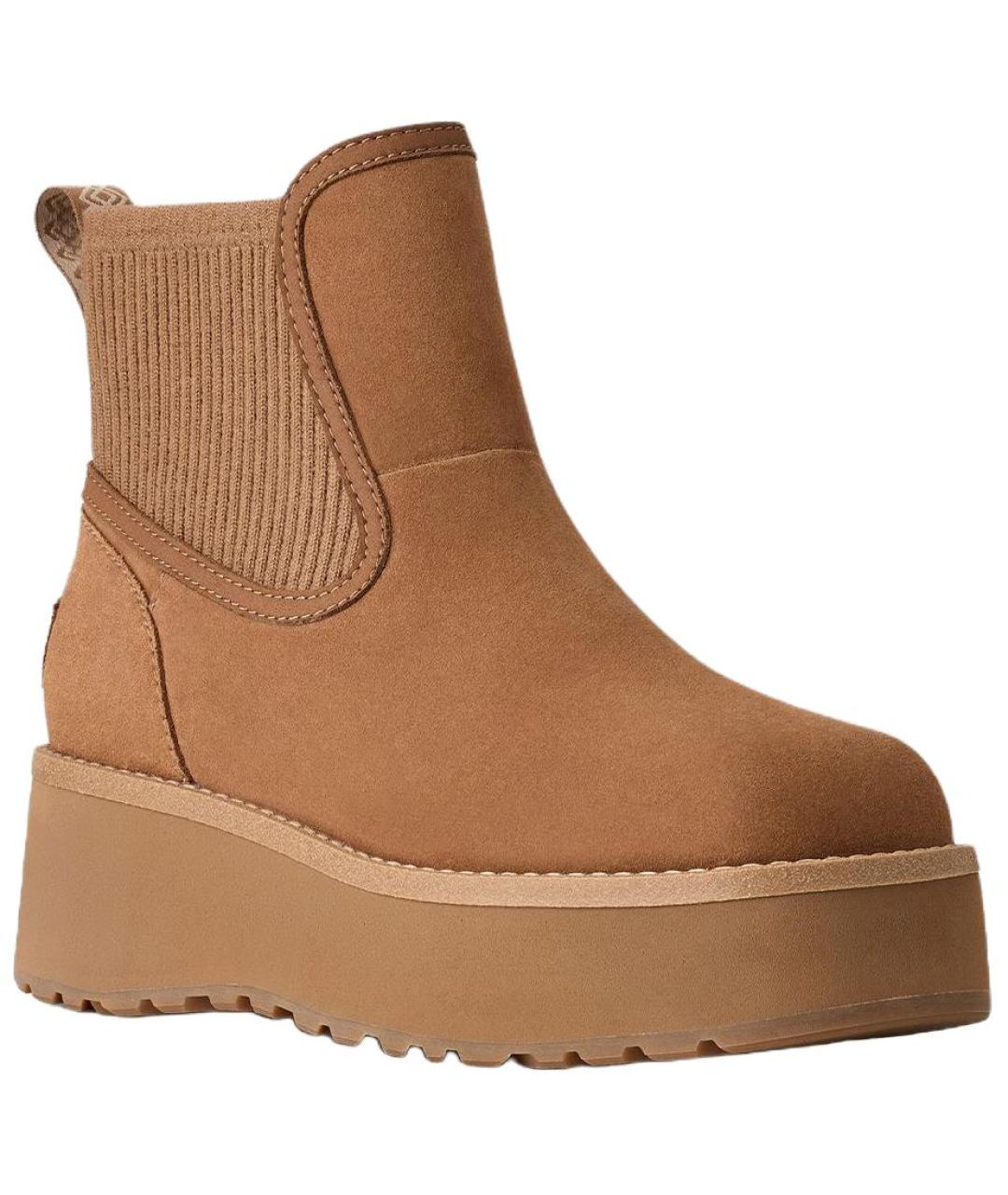 UGG AUSTRALIA Коричневые нубуковые сапоги, фото 3
