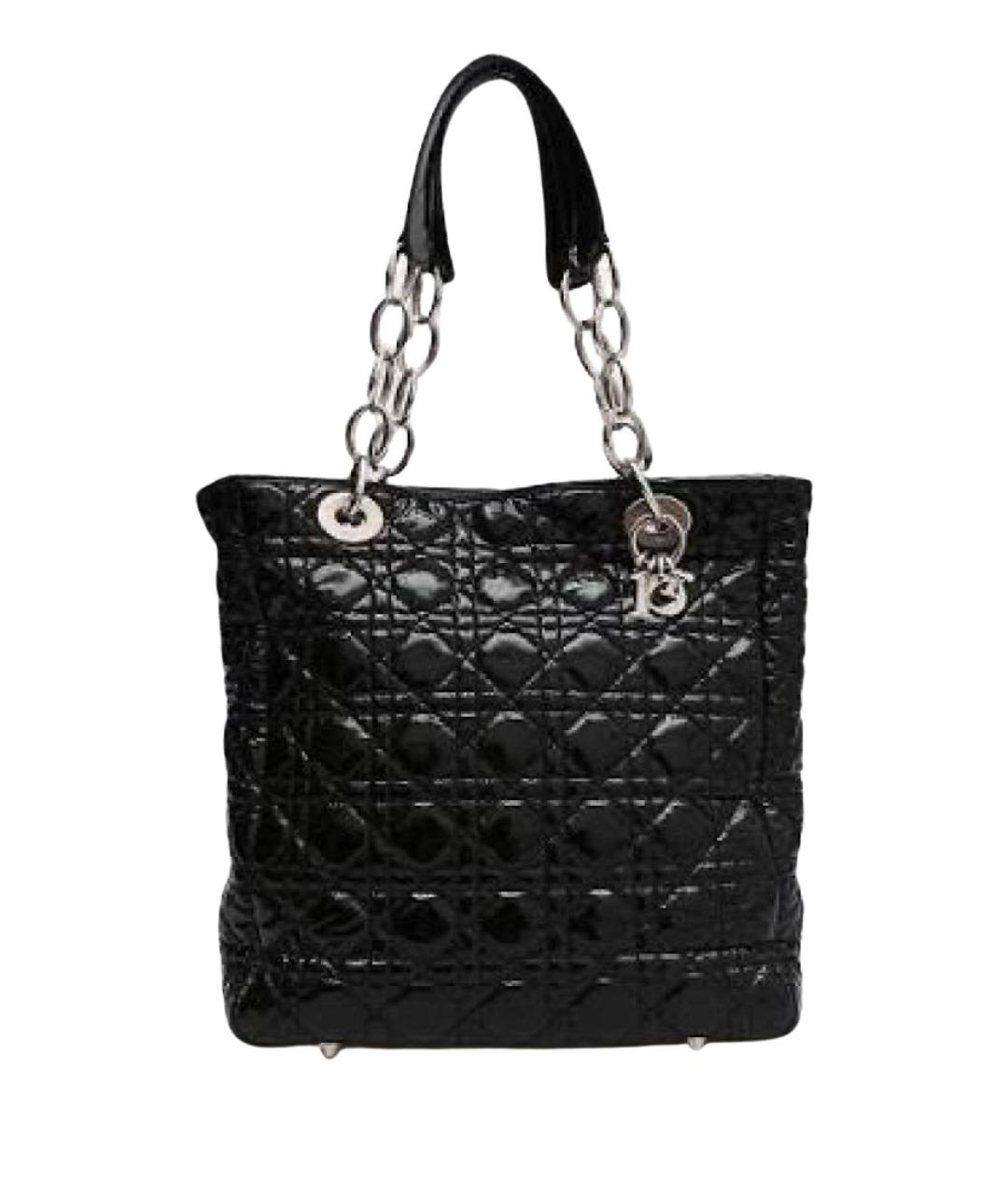 CHRISTIAN DIOR Черная кожаная сумка через плечо, фото 1