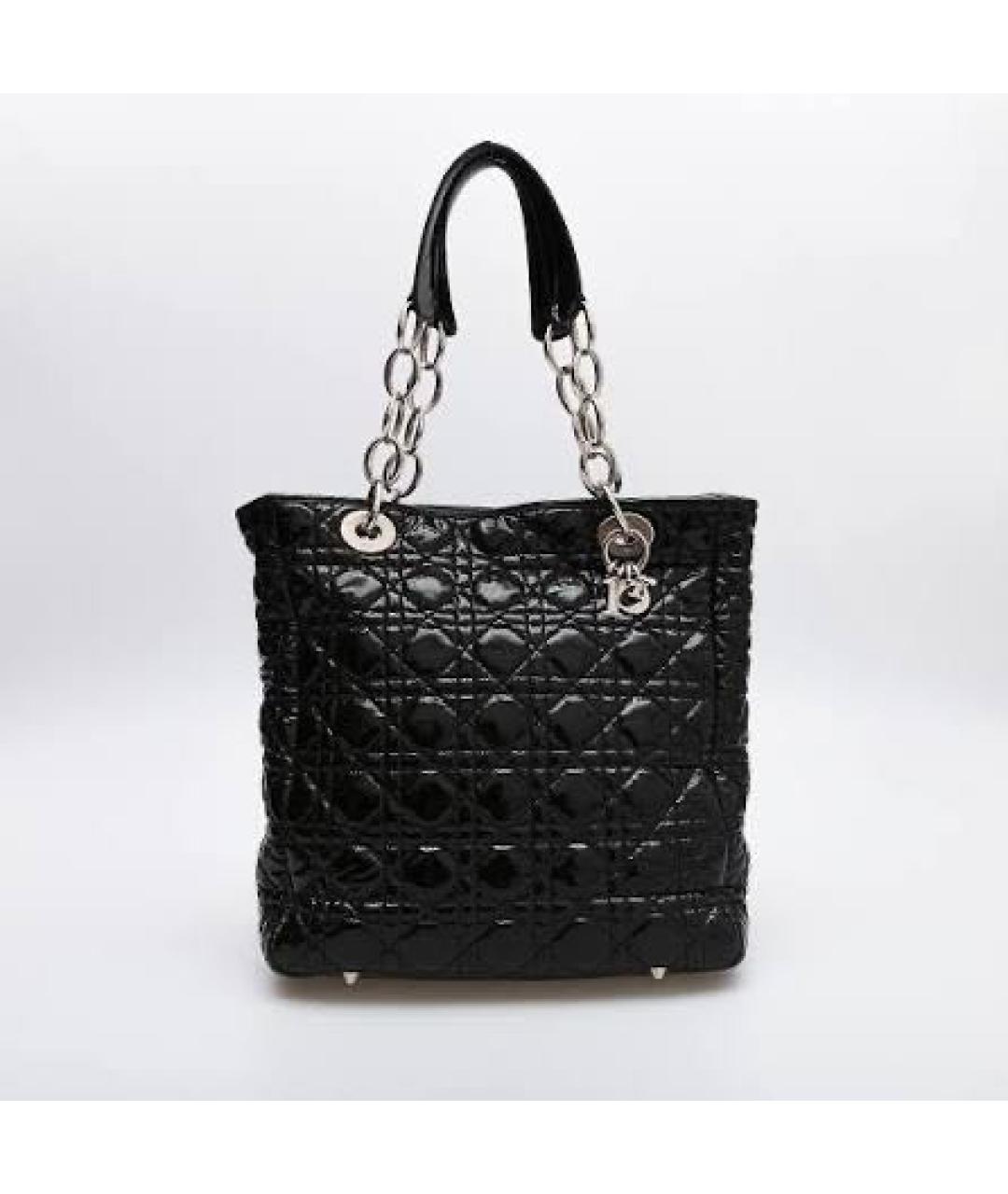 CHRISTIAN DIOR Черная кожаная сумка через плечо, фото 8