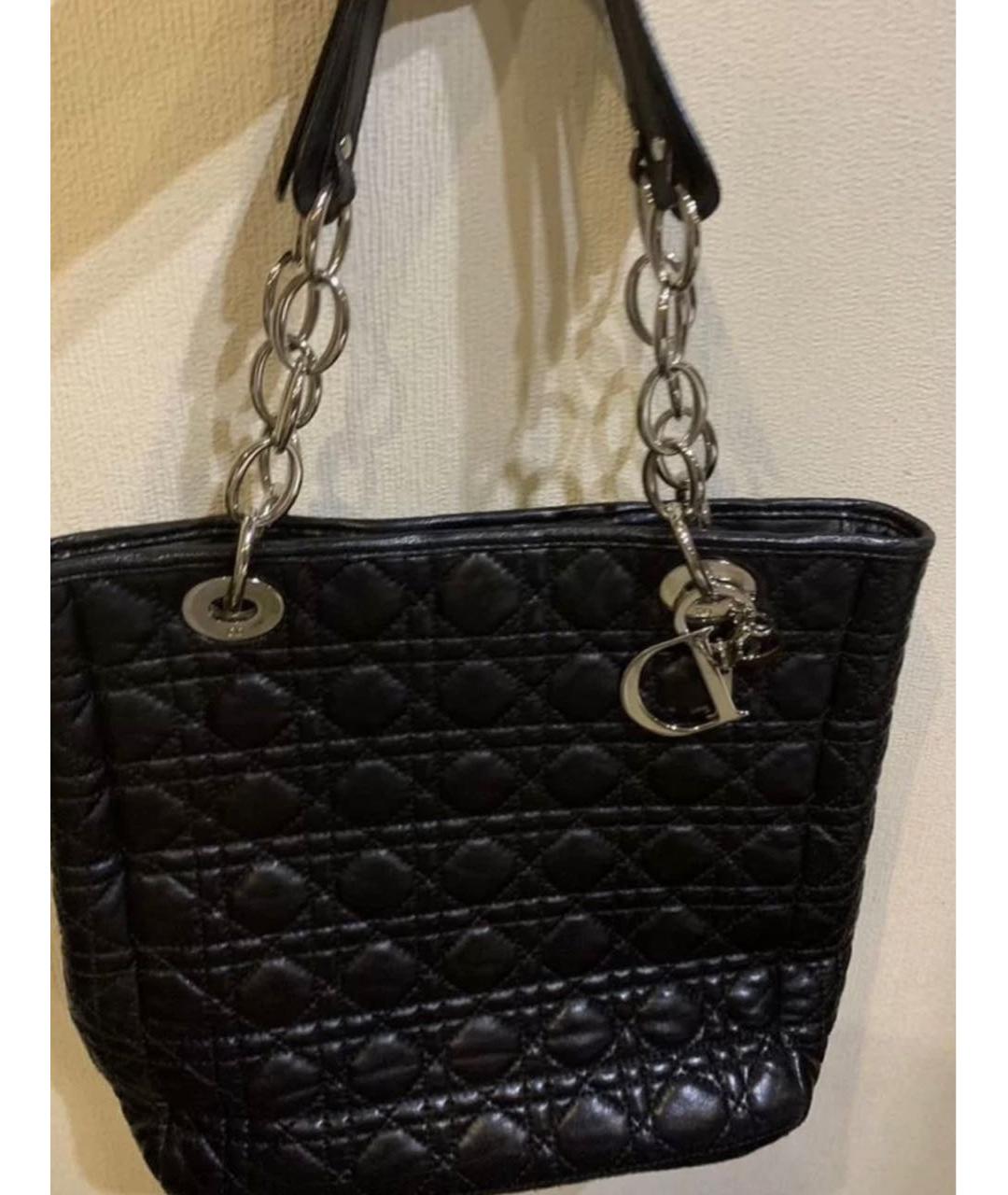 CHRISTIAN DIOR Черная кожаная сумка через плечо, фото 5