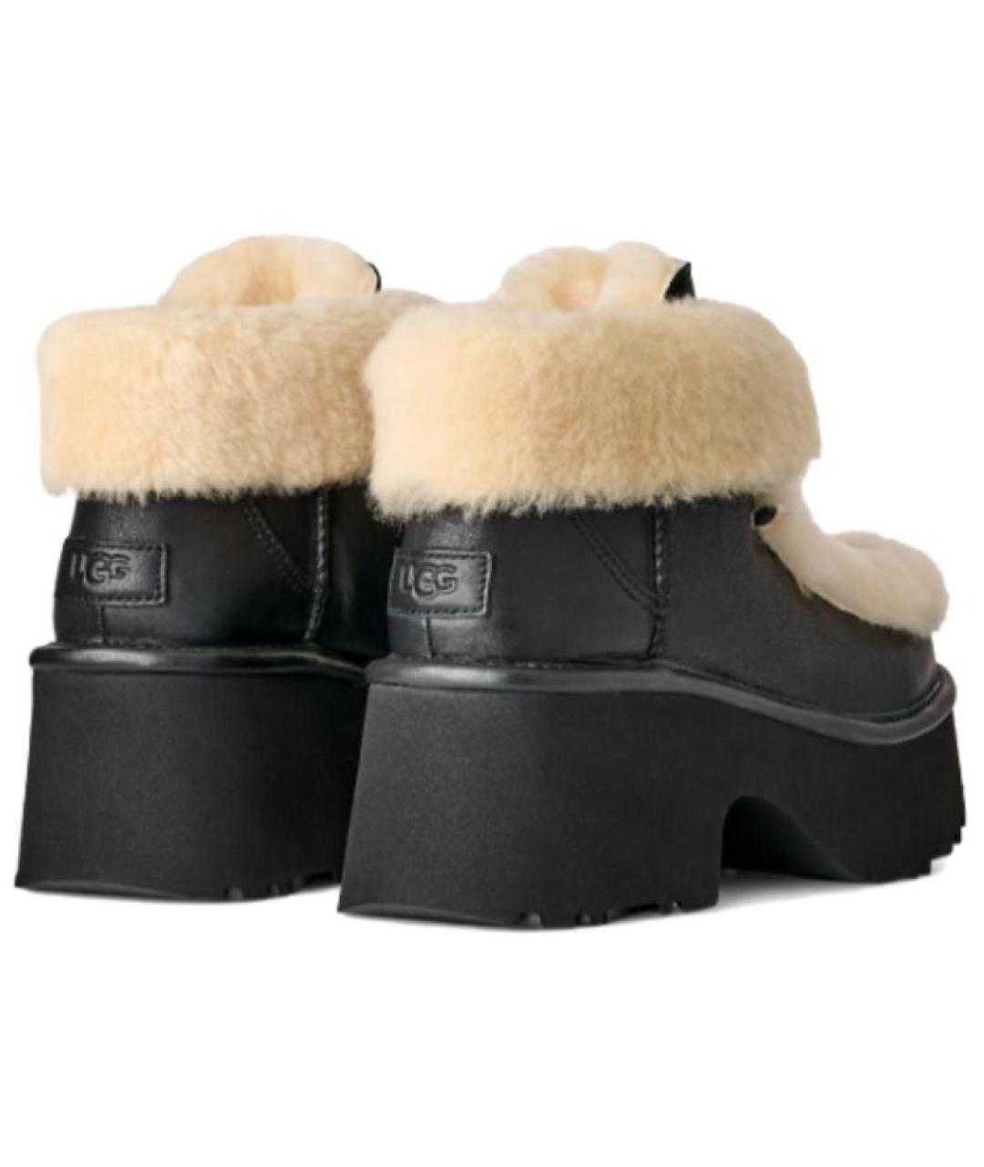 UGG AUSTRALIA Черные кожаные сапоги, фото 4