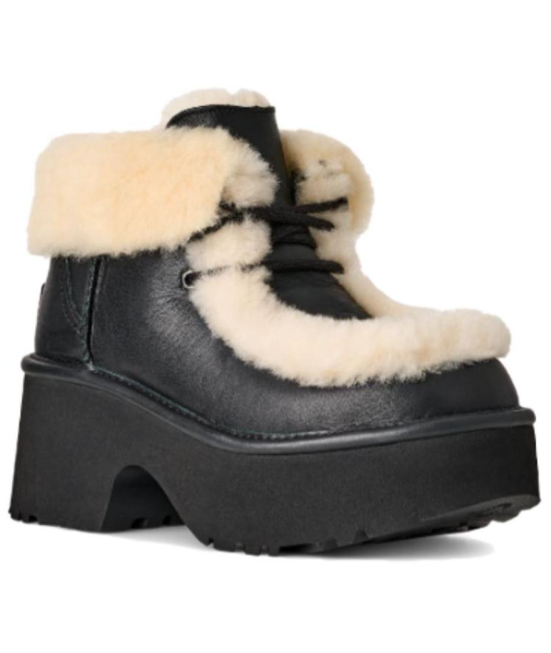 UGG AUSTRALIA Черные кожаные сапоги, фото 3