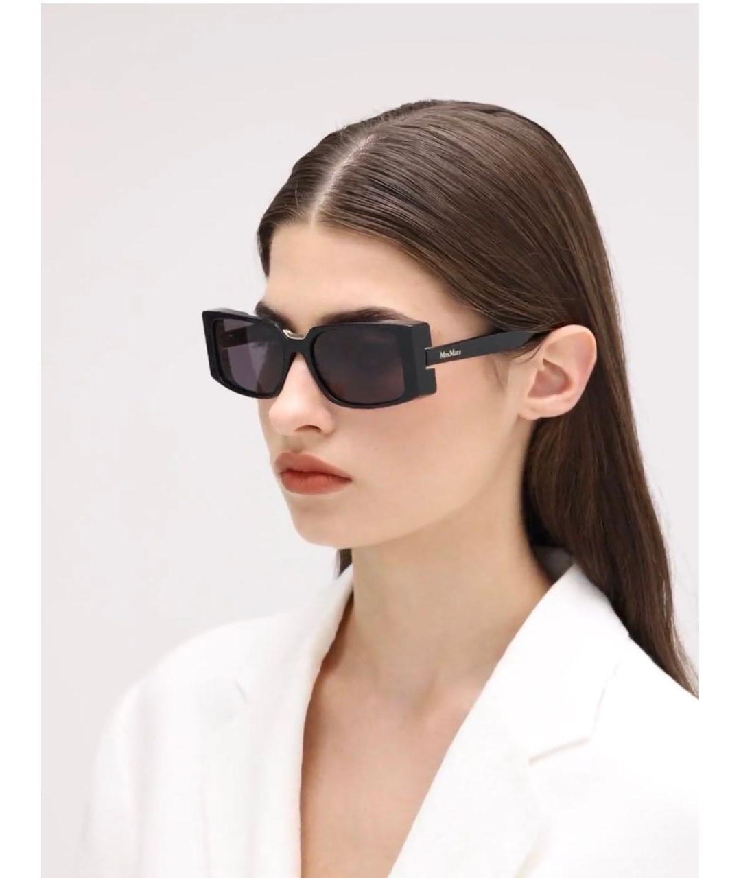 MAX MARA Черные пластиковые солнцезащитные очки, фото 5