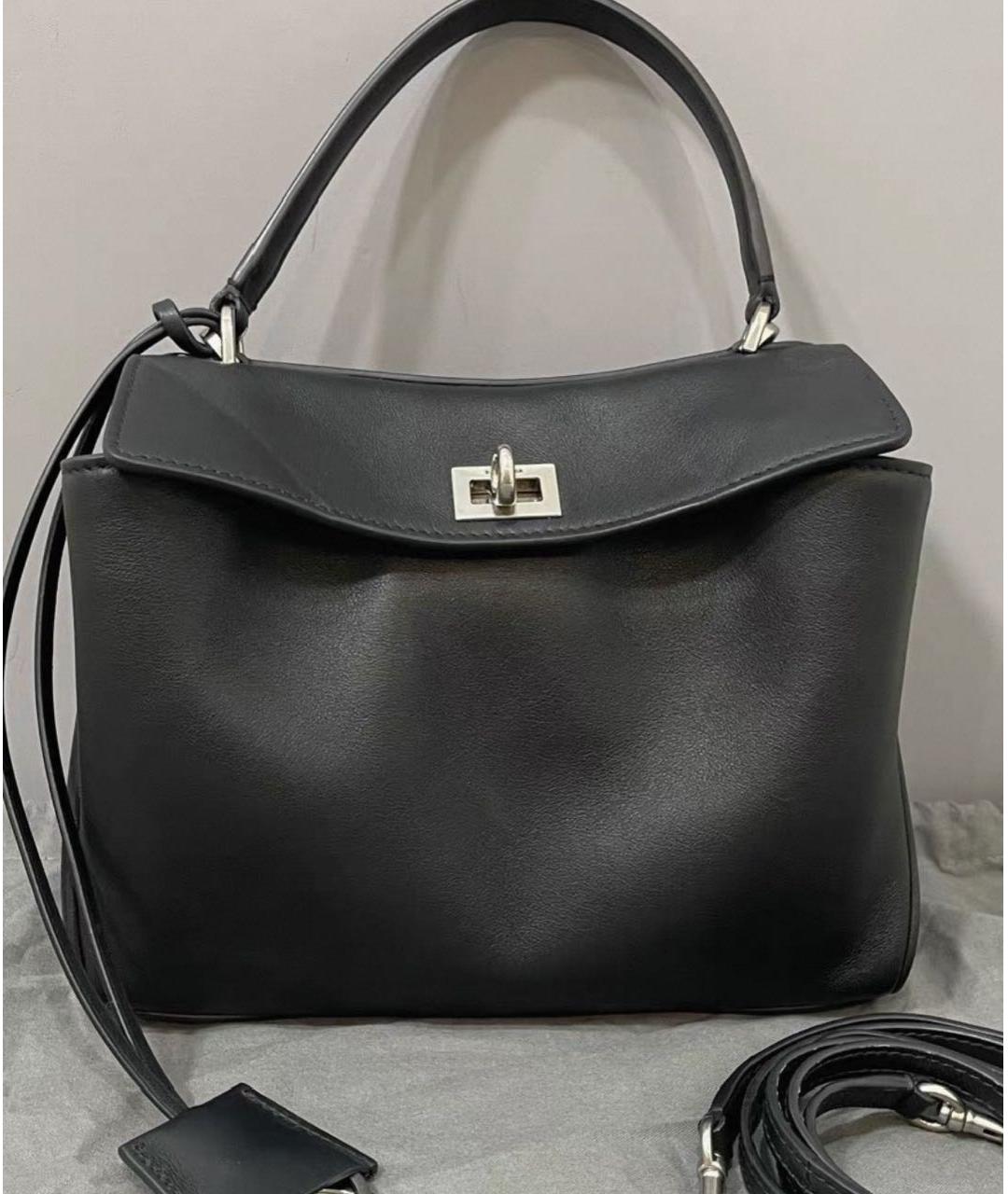 BALENCIAGA Черная кожаная сумка через плечо, фото 2