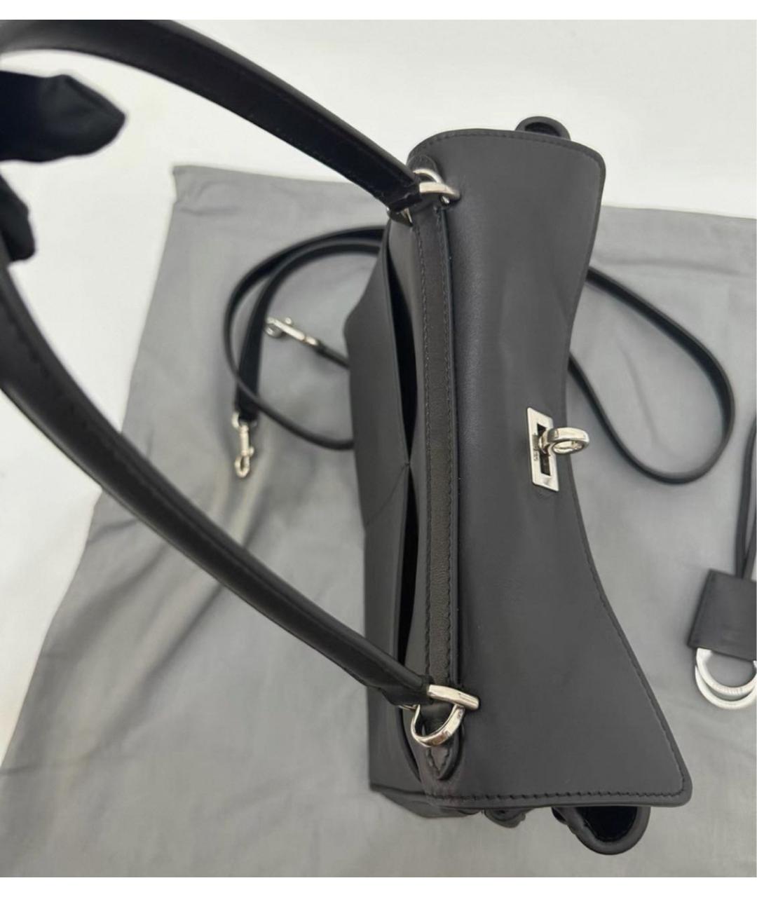 BALENCIAGA Черная кожаная сумка через плечо, фото 4